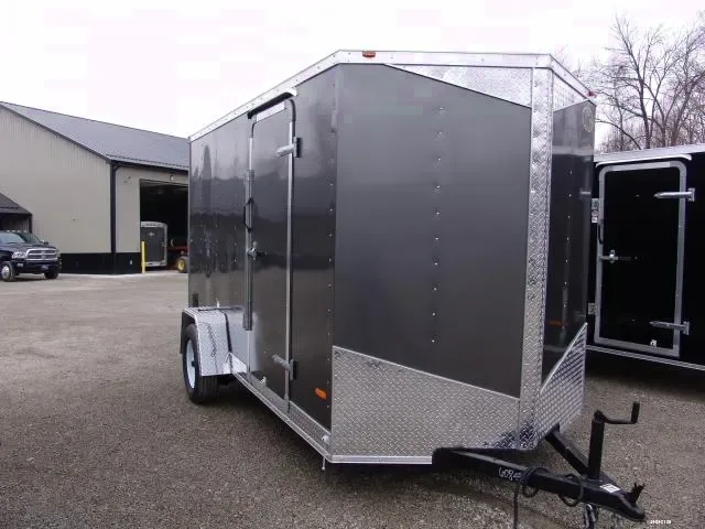 CHARCOAL V-NOSE ENCLOSED 12FT CARGO TRAILER