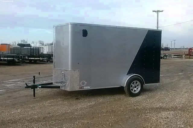 12ft Cargo Trailer-Two Tone Silver and Blue