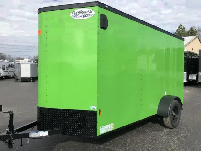 V-NOSE 12FT CARGO TRAILER GREEN W/BLACKOUT PACKAGE