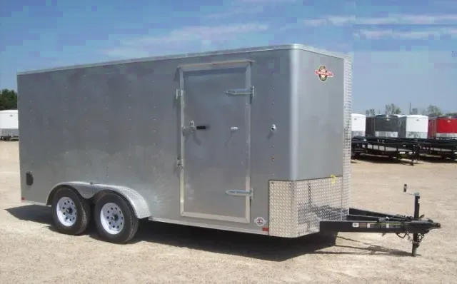 SILVER 16FT TANDEM AXLE CARGO TRAILER W/V-NOSE