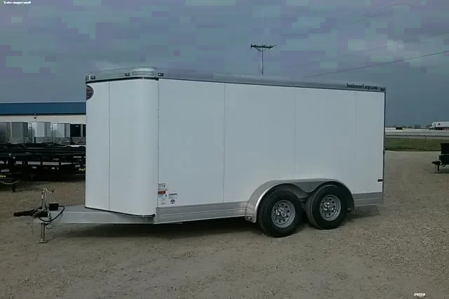 WHITE 16FT V-NOSE ALUMINUM CARGO TRAILER