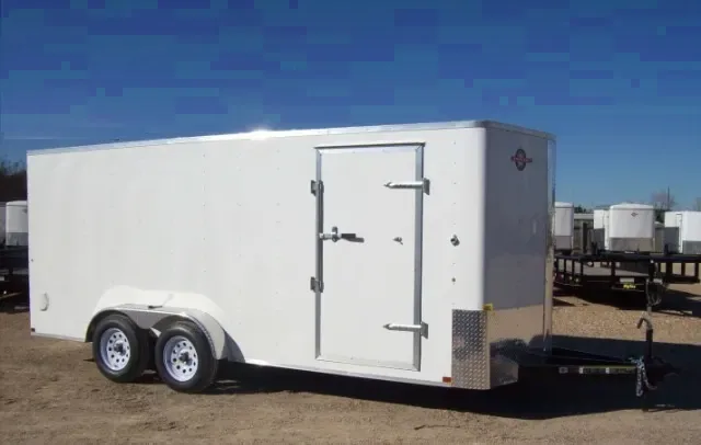 15FT Cargo Trailer-White Flat Front