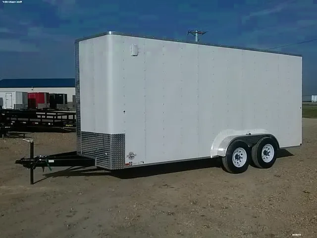 WHITE 18FT CARGO TRAILER 10K GVWR W/RAMP DOOR
