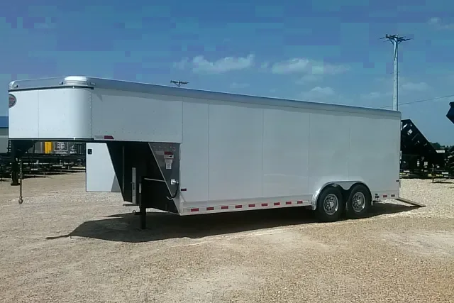 WHITE 28FT GOOSENECK CARGO TRAILER