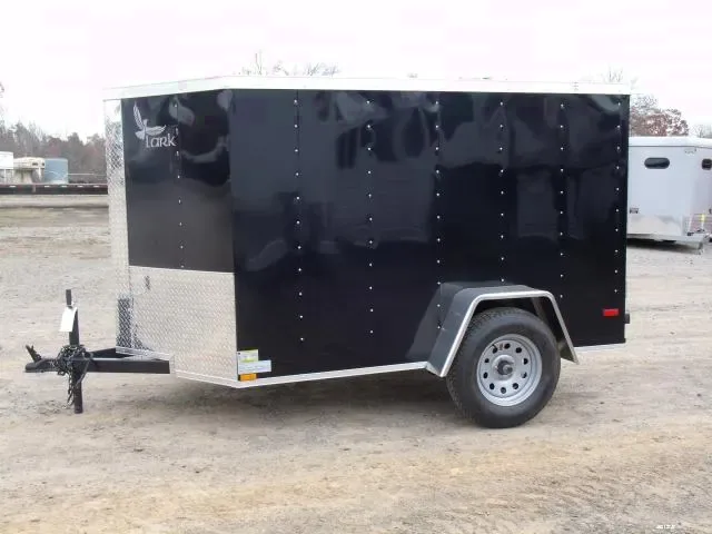 Black 8ft Cargo w/ Rear Ramp Door and V-nose