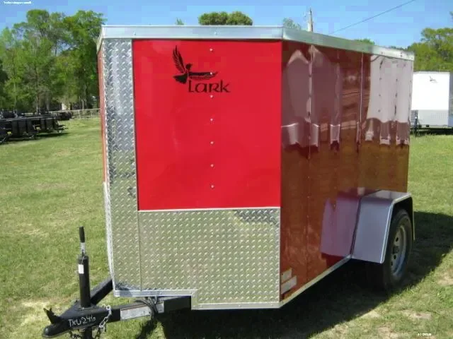 Red 12ft Cargo w/ Rear Ramp & Side Door