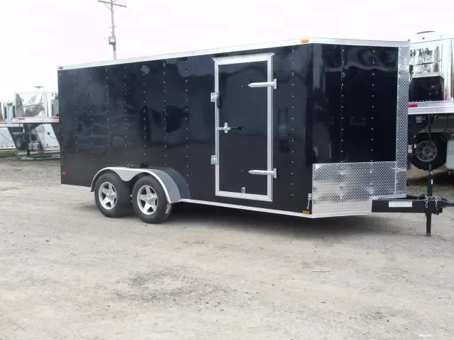 Black V-Nose 14ft Tandem Axle Cargo w/ Upgrade Package