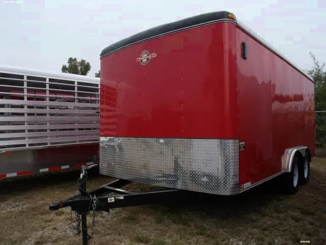 Red Flat Front 16ft Cargo Enclosed