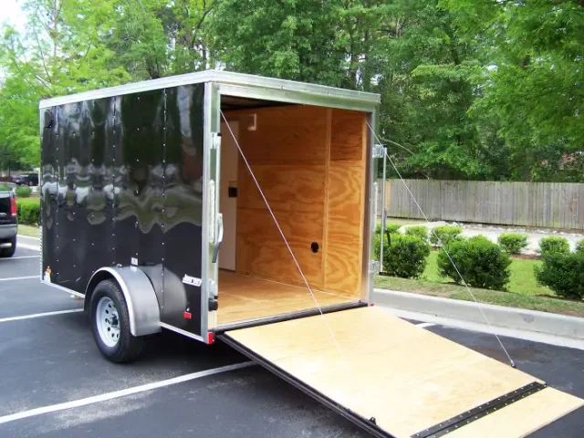 10ft Single Axle Black w/Ramp Door