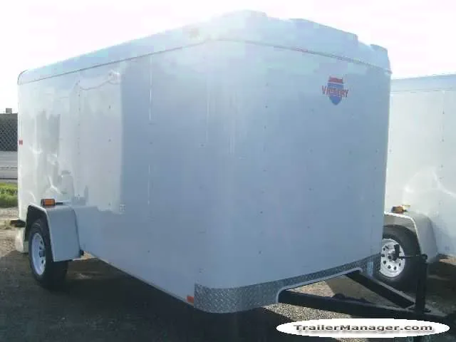 12ft Flat Front Single Axle WHITE With Double Door