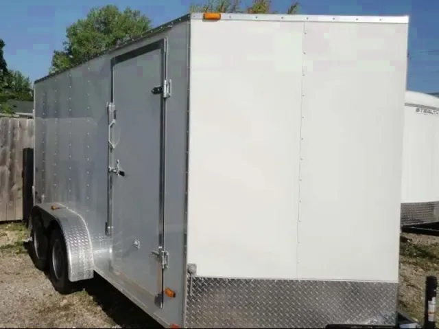 14ft White V-nose Cargo Trailer w/Ramp