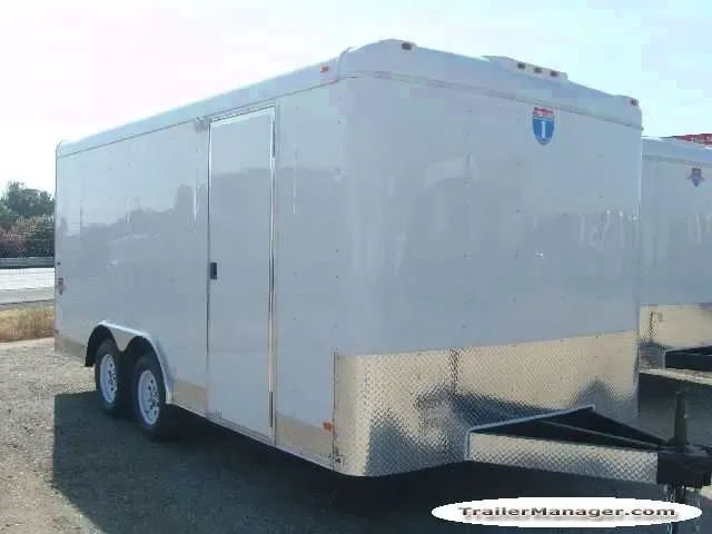 16ft Tandem Axle WHITE With Ramp-Flat Front