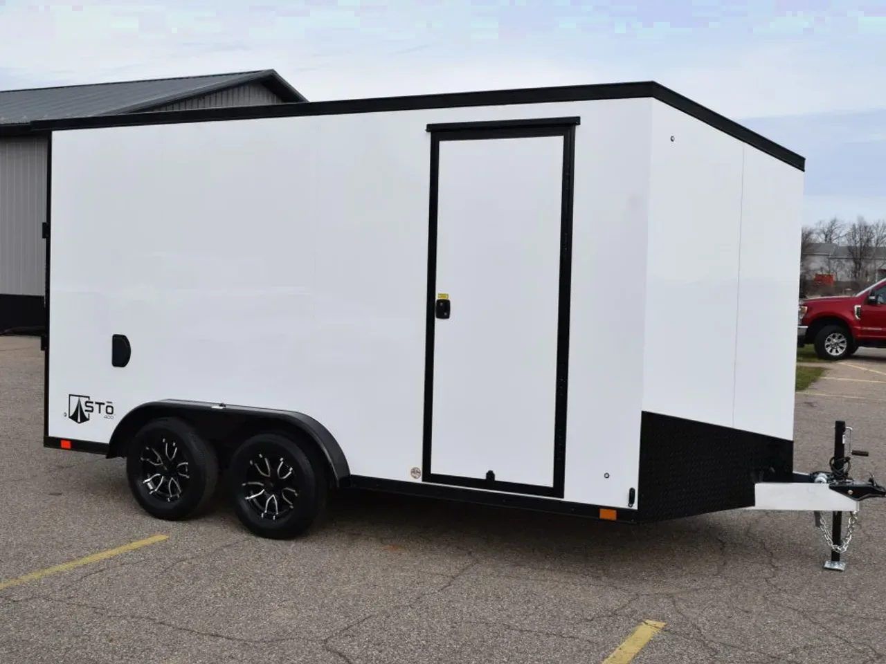 ATC 7.5x14 STO 400 ALUMINUM CARGO TRAILER w/ BLACK TRIM PACKAGE