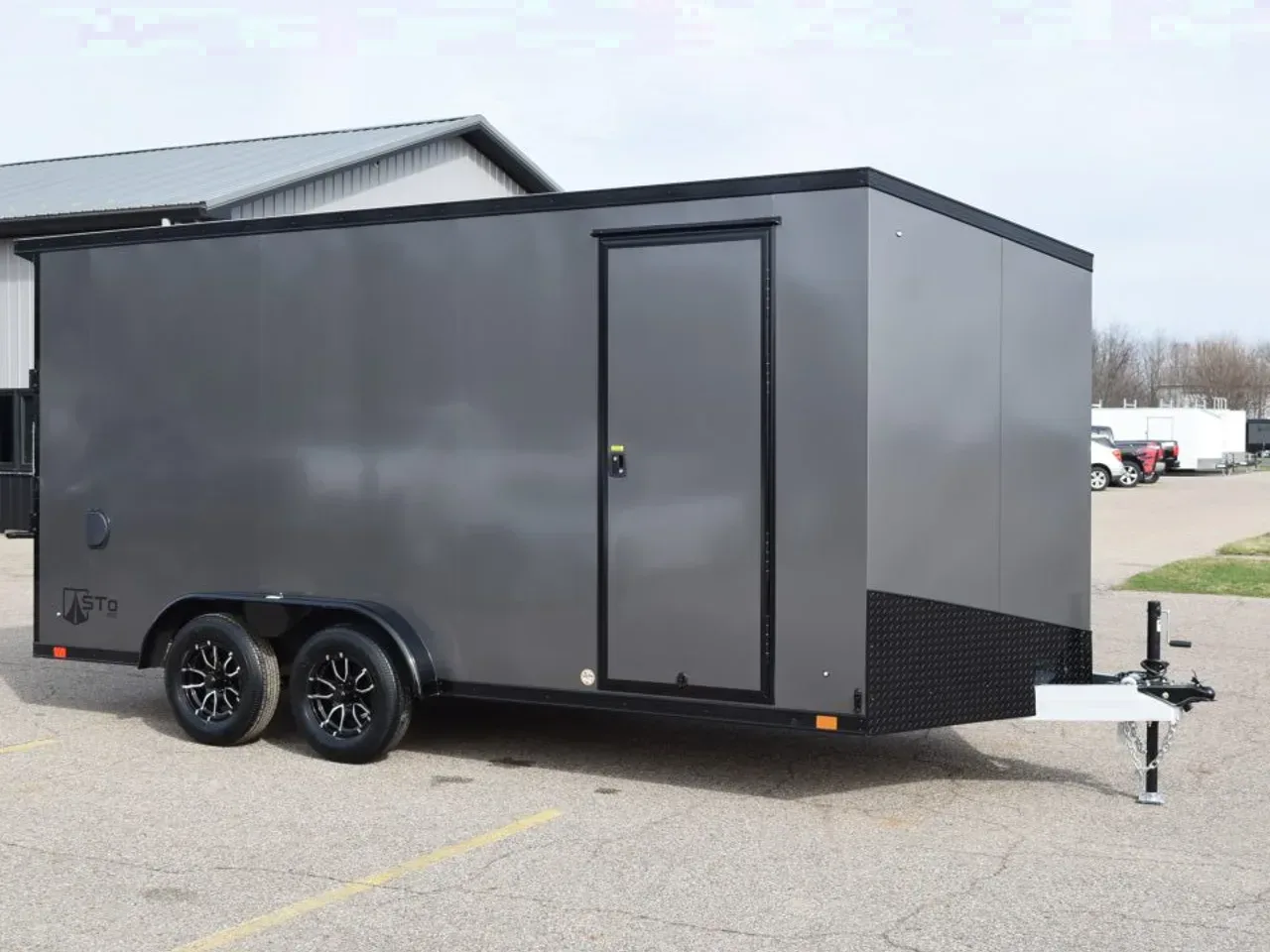 ATC 7.5x16 STO 400 ALUMINUM CARGO TRAILER w/ BLACK TRIM PACKAGE