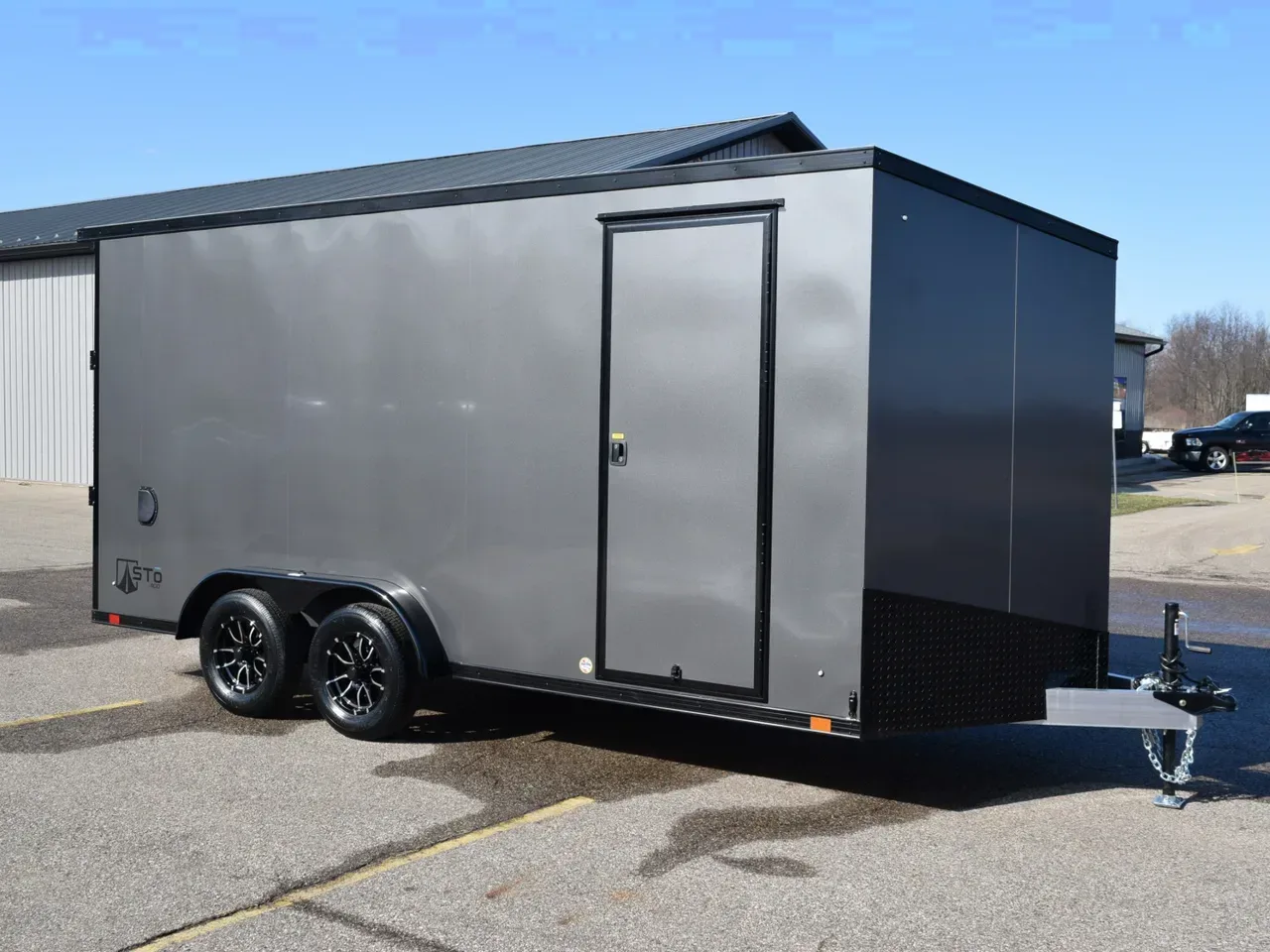 ATC 7.5x16 STO 400 ALUMINUM CARGO TRAILER w/ BLACK TRIM PACKAGE