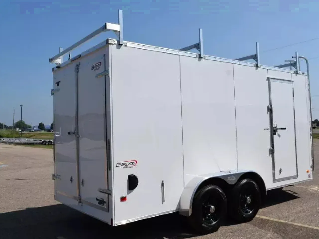 BRAVO 7x16 SCOUT ENCLOSED CONTRACTOR TRAILER w/ 5200# AXLES *REAR DOUBLE DOORS*