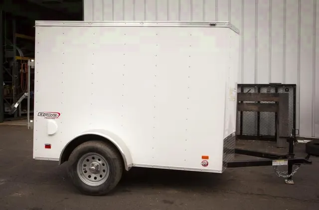 8ft Enclosed Cargo Trailer-White Flat Front