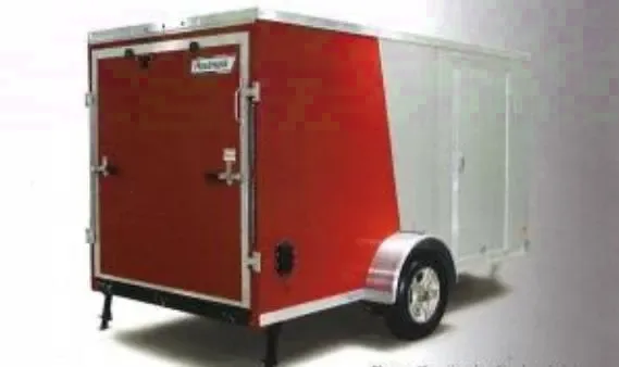 Red/Grey Two Toned 10ft Enclosed Cargo Trailer w/Ramp