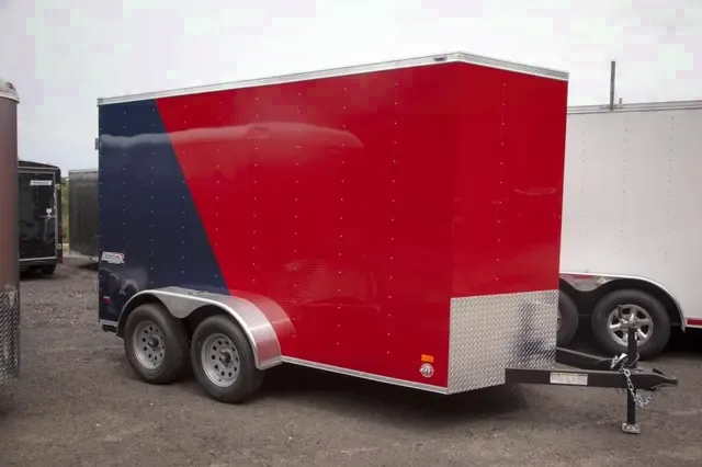 Two Toned Red/Blue 12ft TA  Enclosed Cargo Trailer