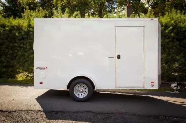 12ft SA Enclosed Cargo Trailer-White w/Ramp
