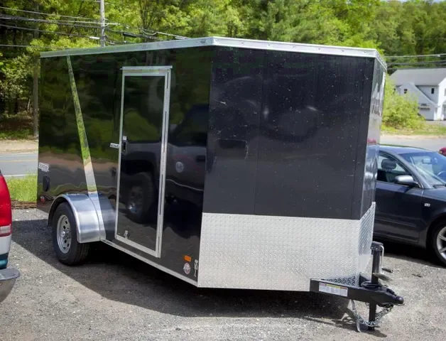 12ft Black Enclosed Cargo Trailer-D-Rings