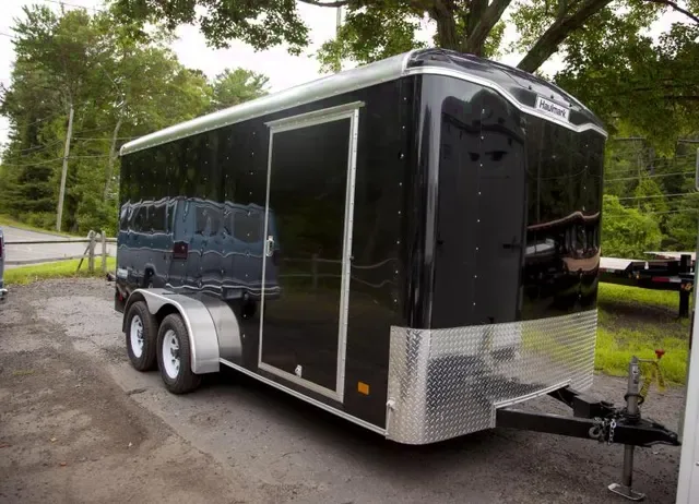 14ft Enclosed Cargo Trailer-Black-Tandem Axle