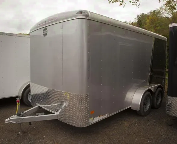 Two Toned Silver/Black 14ft Enclosed Cargo Trailer
