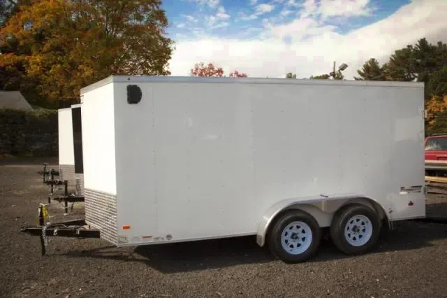 14ft Enclosed Cargo Trailer-White Double Rear Doors