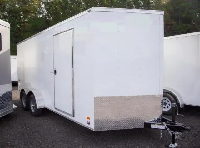 16ft tandem Axle Enclosed Cargo Trailer-White V-Nose