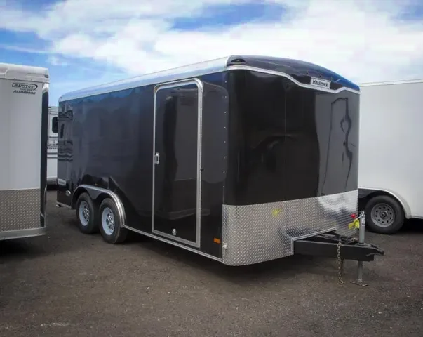 Black 16ft enclosed Construction Trailer-Flat Front