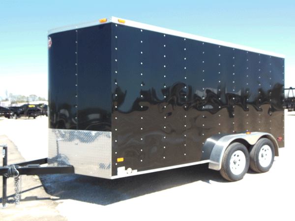 BLACK V-NOSE 14FT CARGO TRAILER