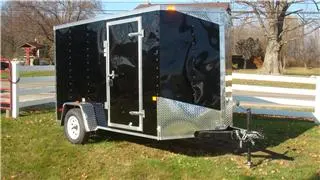 BLACK 10FT CARGO TRAILER W/V-NOSE