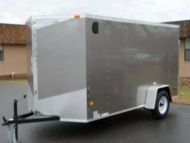 Silver 12ft Cargo Trailer w/ Ramp Door