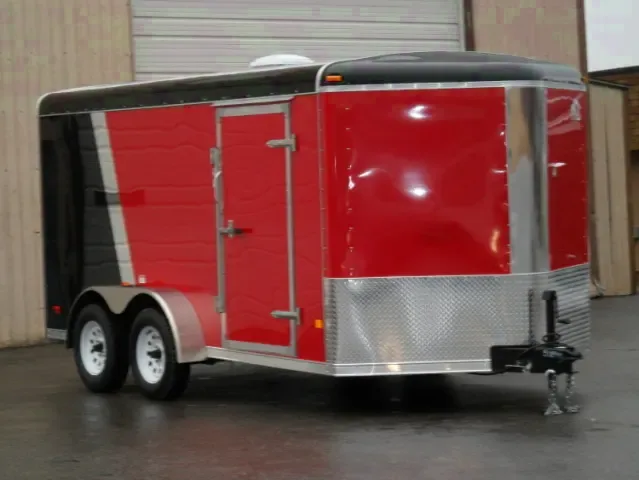 Two Tone Red/Black 14ft TA Cargo Trailer