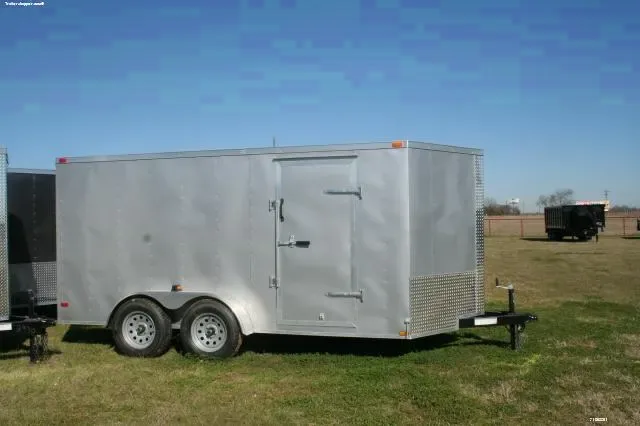 16ft Tandem Axle Trailer - Silver Flat Front