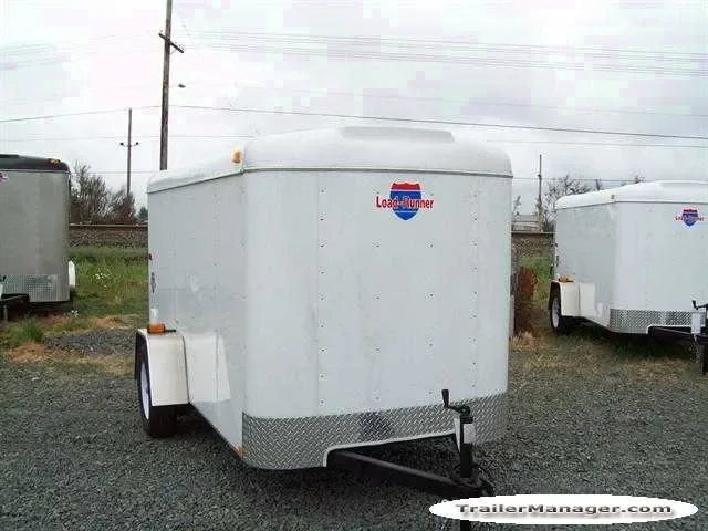 Cargo Trailer 10ft Single Axle WHITE With Ramp