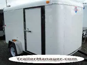Cargo Trailer 10ft Single Axle WHITE With Ramp