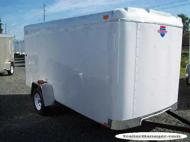 12ft Cargo Trailer Single Axle WHITE  With Double Door