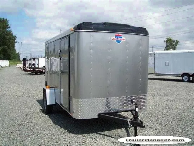 12ft  Single Axle Silver Flat Front With Ramp