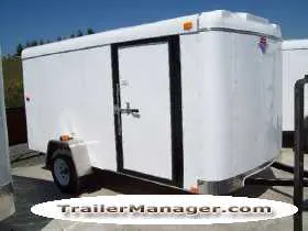 Cargo Trailer 12ft Single Axle WHITE With Double Door