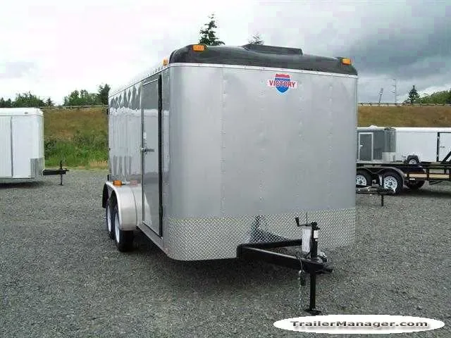 14ft Tandem Axle WHITE  With Double Door