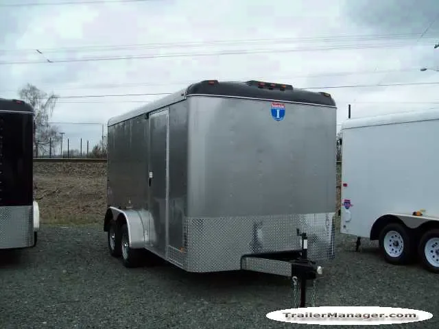 14ft  Tandem Axle Silver Cargo Trailer  With Ramp