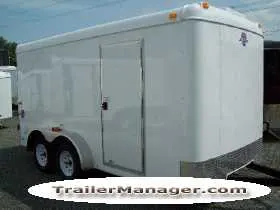 14ft Cargo Trailer WHITE With Double Door