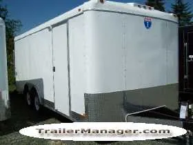 18ft  Cargo  WHITE With Ramp-Flat Front w/Spare Tire