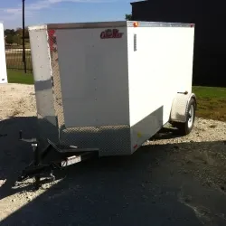 White Cargo V-nose 10ft w/Ramp Door