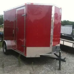 Red Cargo 10ft w/Ramp door with 3500lb axle