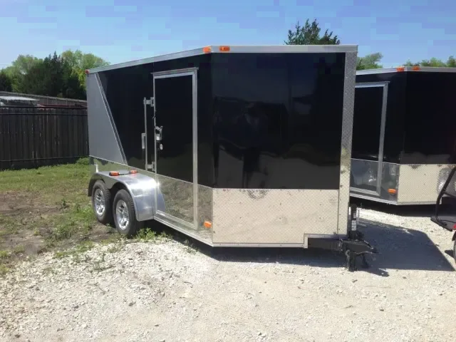 Two Toned 12ft Tandem Axle Enclosed with V-Nose