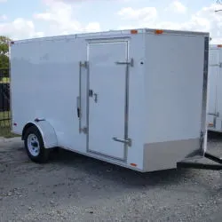 SA 12ft V-Nose Cargo w/Ramp Door-3500lb axle