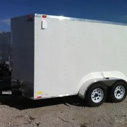 12ft TA Cargo Trailer White V-nose