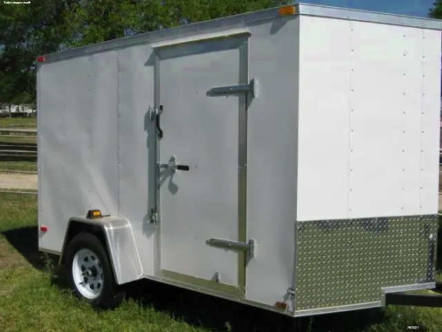 White 10ft Cargo w/ Rear Ramp Door